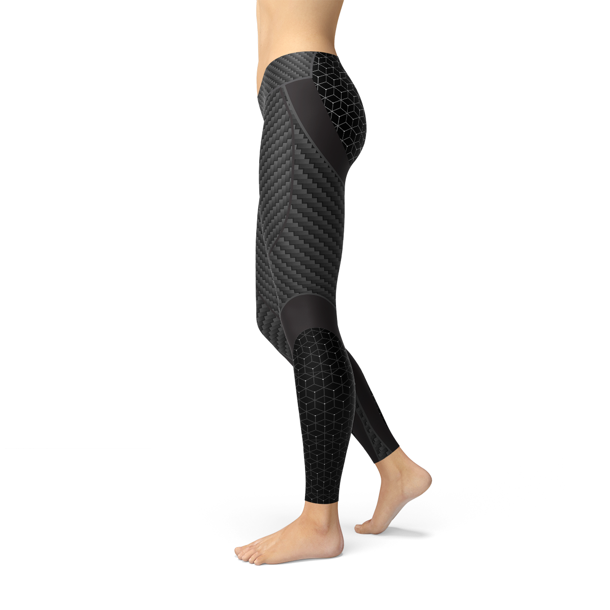 Carbon Fiber Inspired Performance Leggings for Women