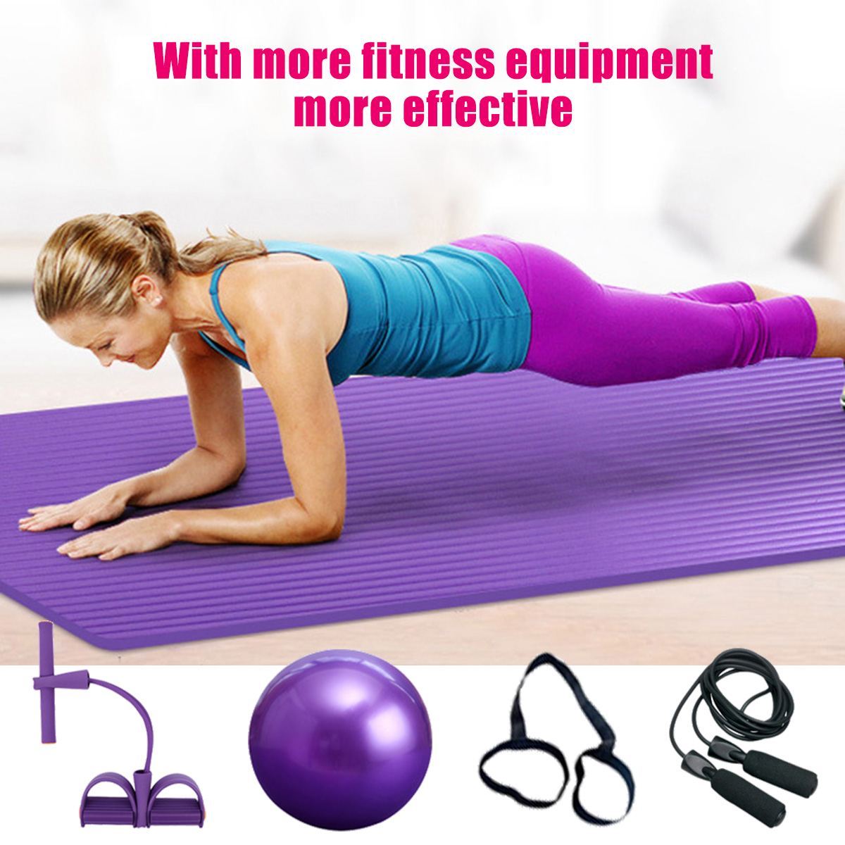 Deluxe Five Piece Home Yoga and Fitness Kit